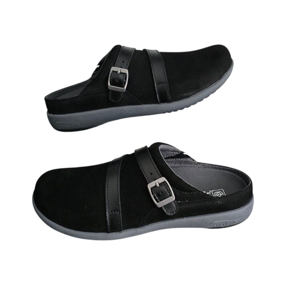 Spenco Ashton Mule Shoes Womens Size  7.5 Black Orthotic Slip Ons